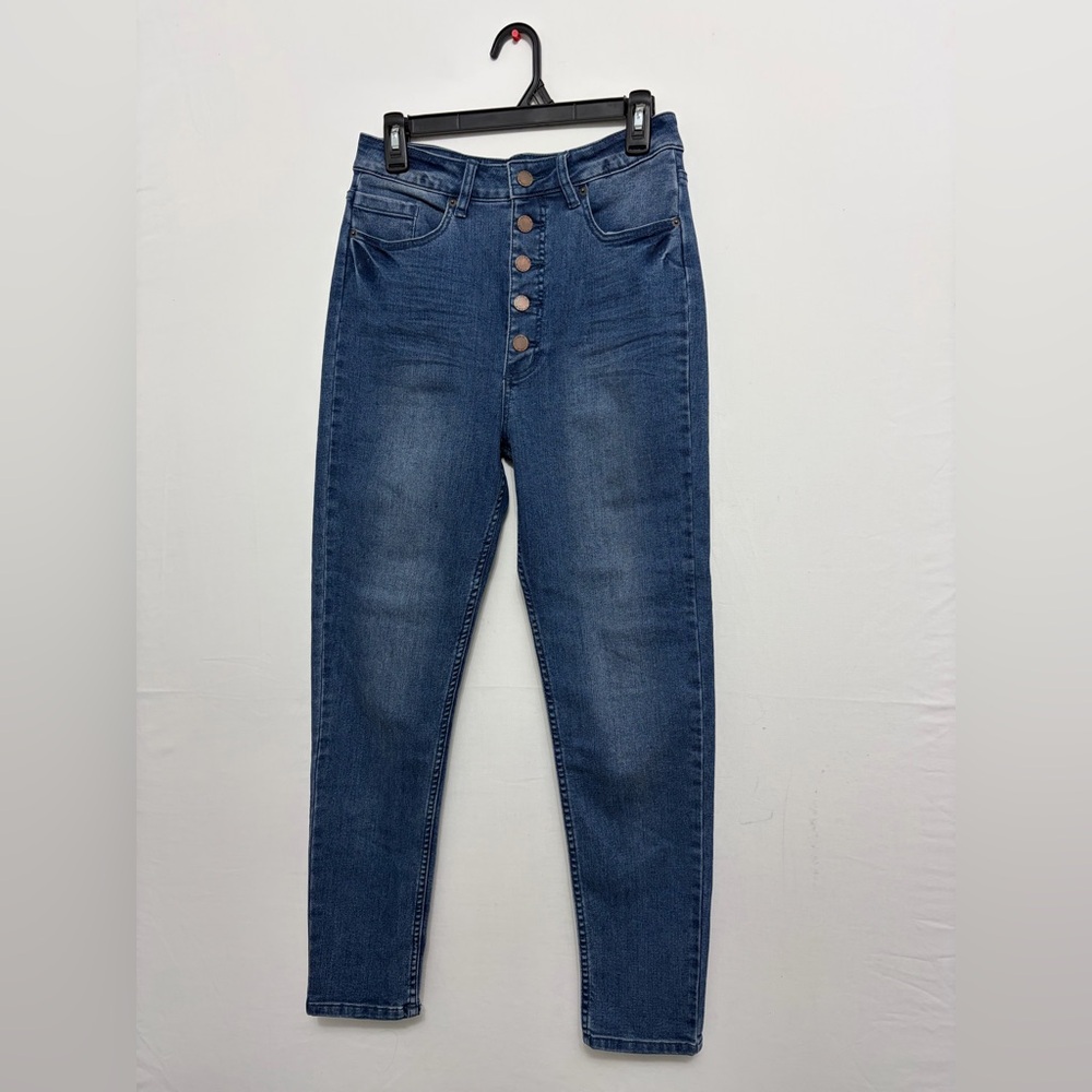 O’Neill women’s Size 29 High Rise Skinny Jeans Blue 5 Button Front Stretch(A316)